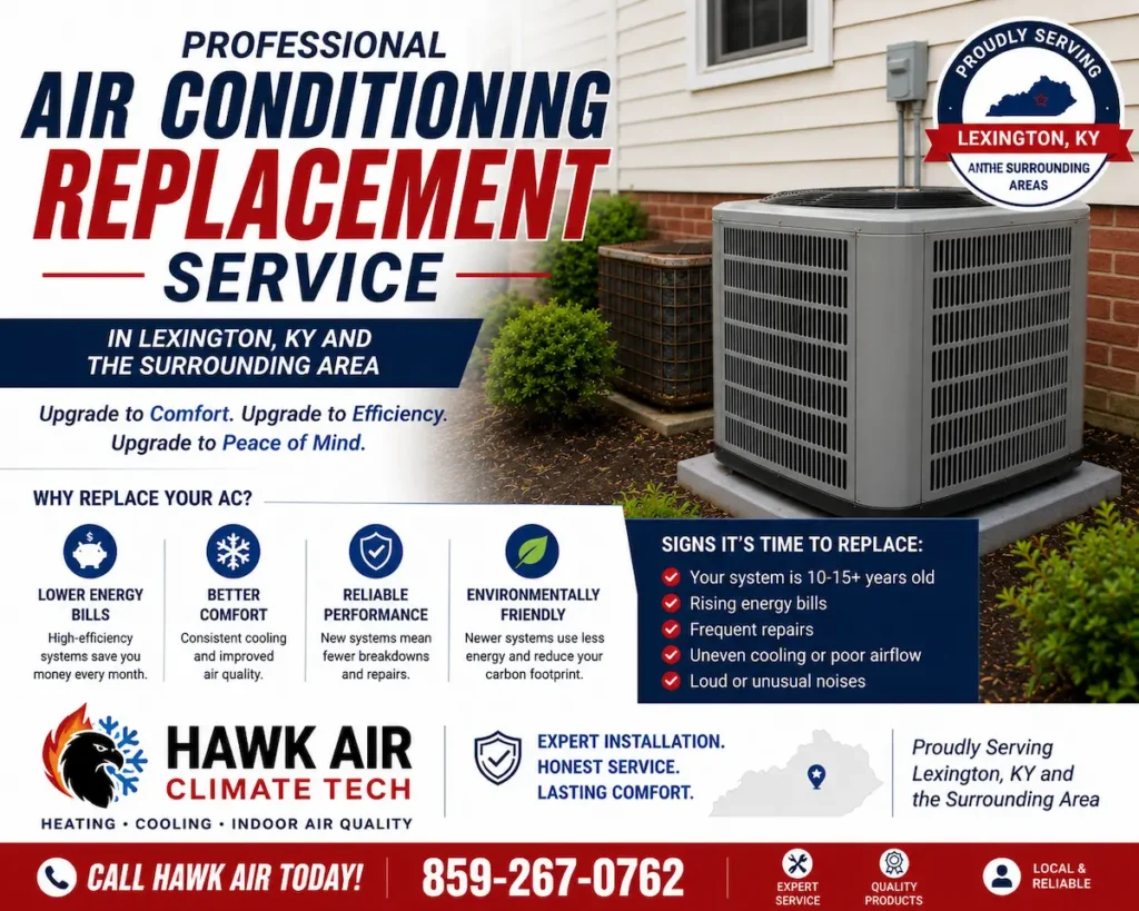 Professional air conditioner replacement service in Lexington KY