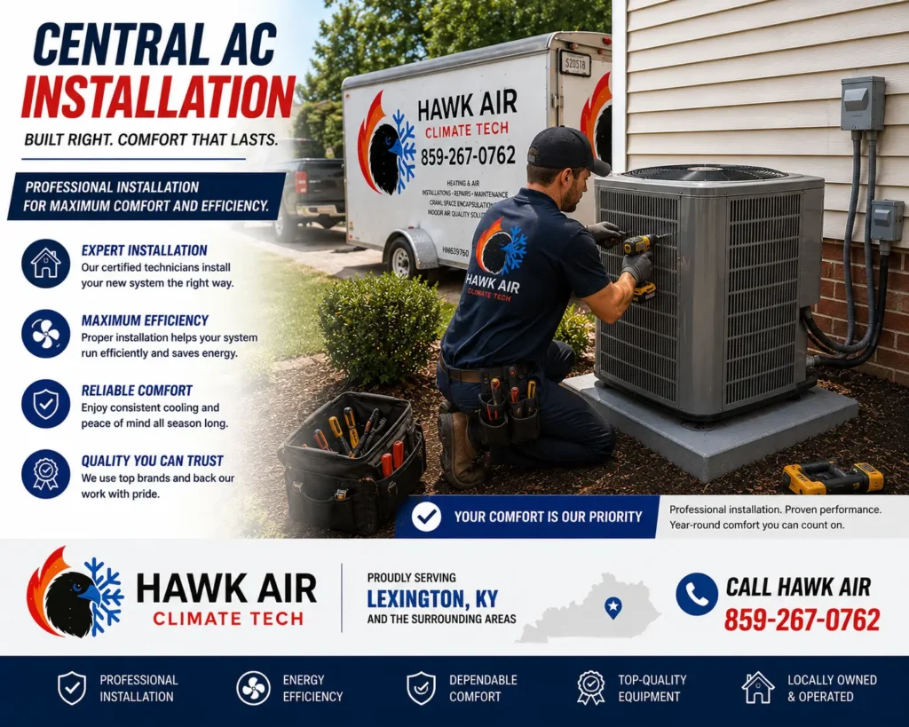 Residential central AC replacement installation