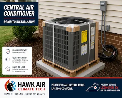 Residential central air conditioning installation