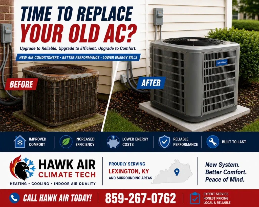 Old air conditioning system being replaced
