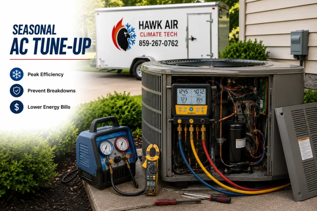 Seasonal air conditioning tune-up service
